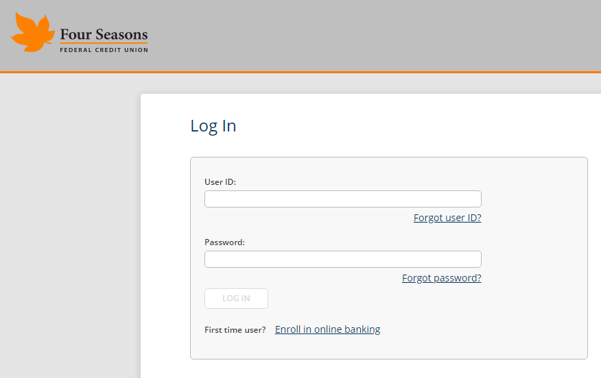 Screenshot showing the Online Banking login page.